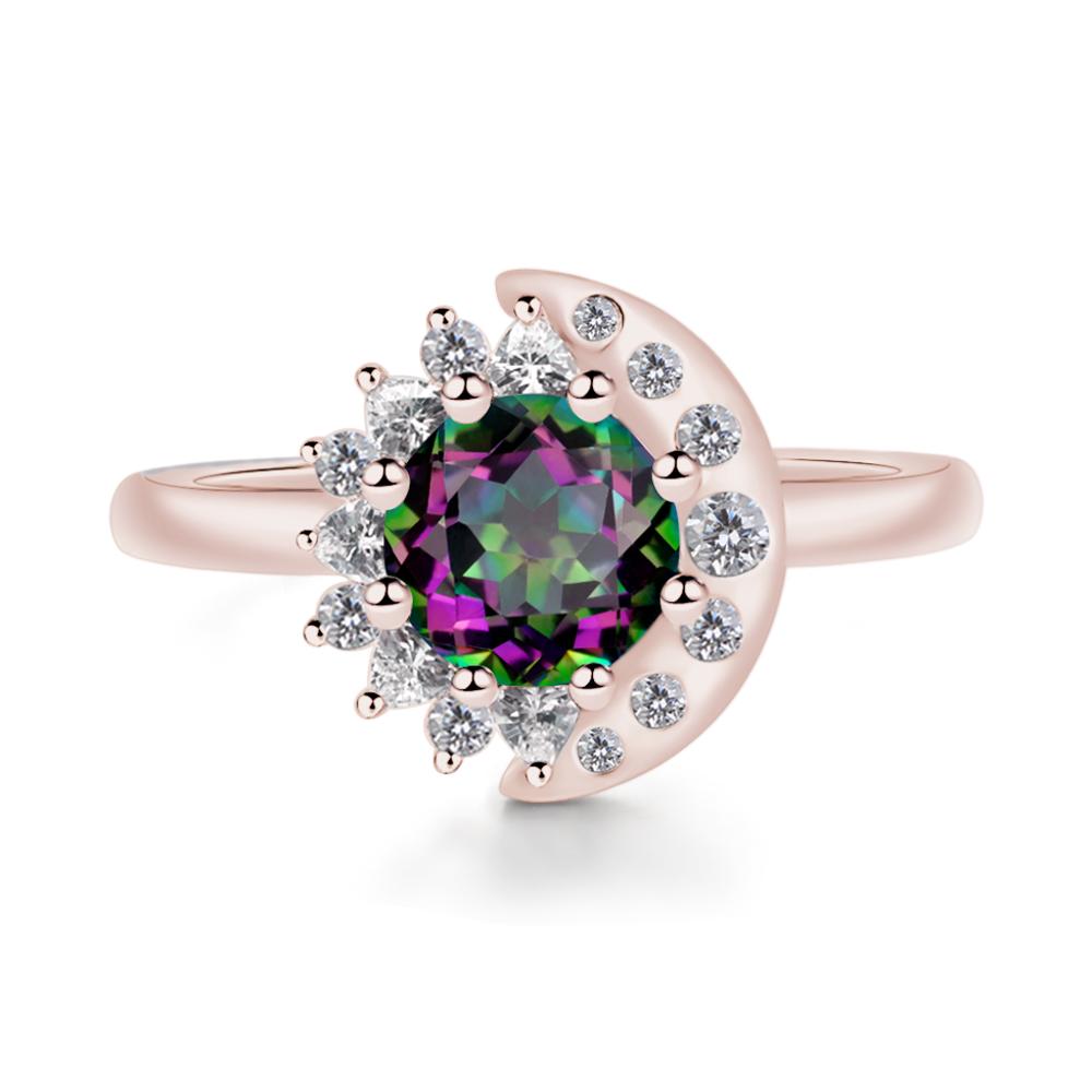 Mystic Topaz Sun and Moon Ring - LUO Jewelry #metal_14k rose gold