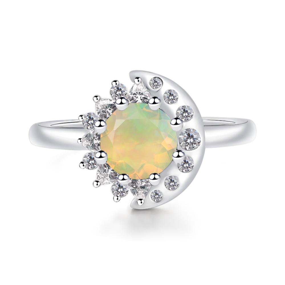 Opal Moon and Sun Ring - LUO Jewelry #metal_sterling silver