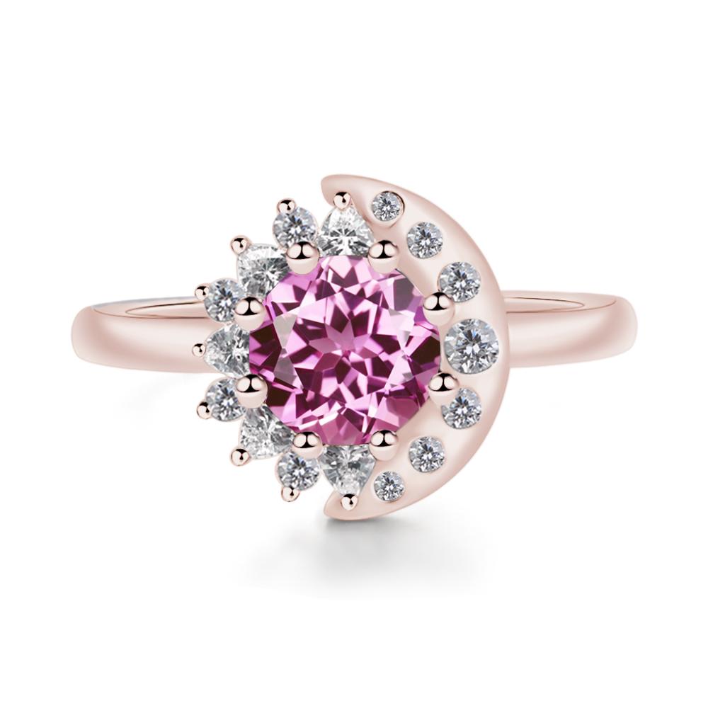 Pink Sapphire Moon and Sun Ring - LUO Jewelry #metal_14k rose gold