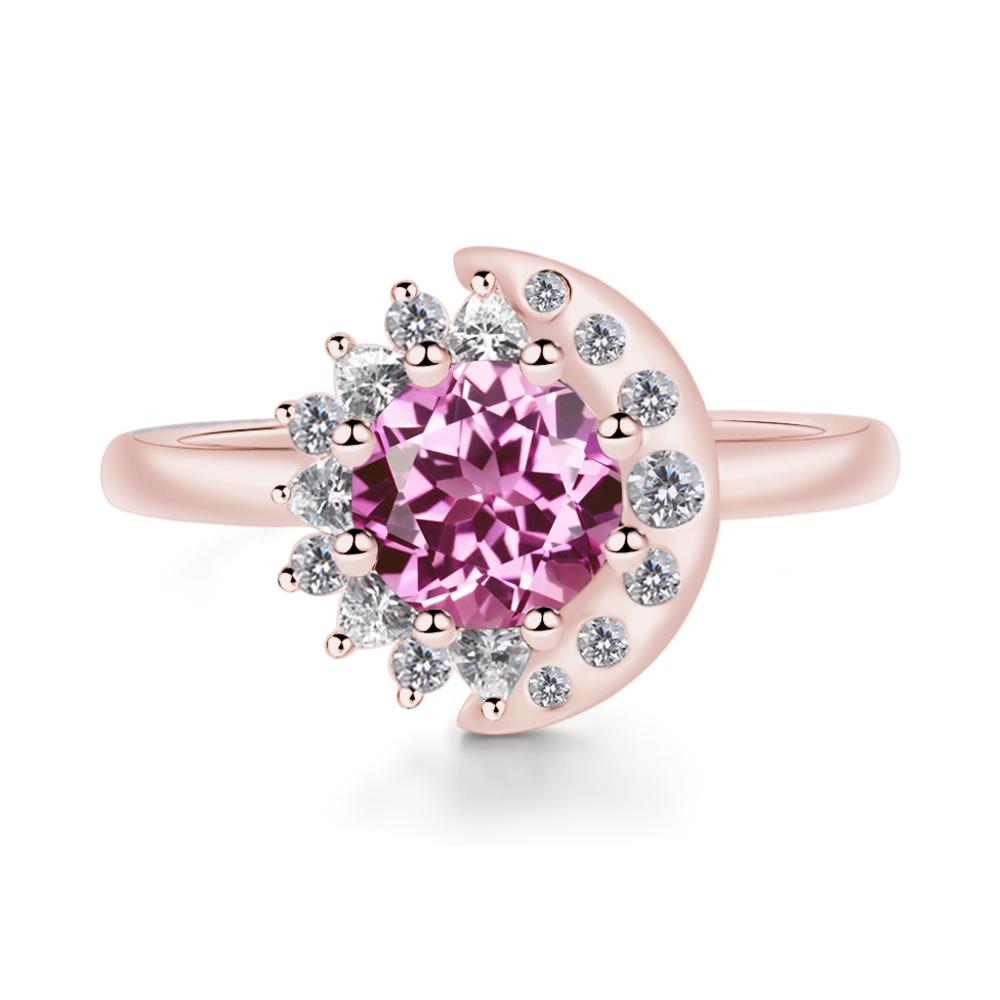 Pink Sapphire Moon and Sun Ring - LUO Jewelry #metal_18k rose gold