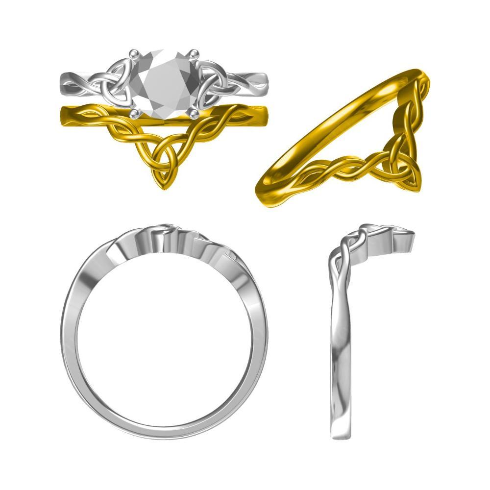 Round Cut Citrine Celtic Ring - LUO Jewelry