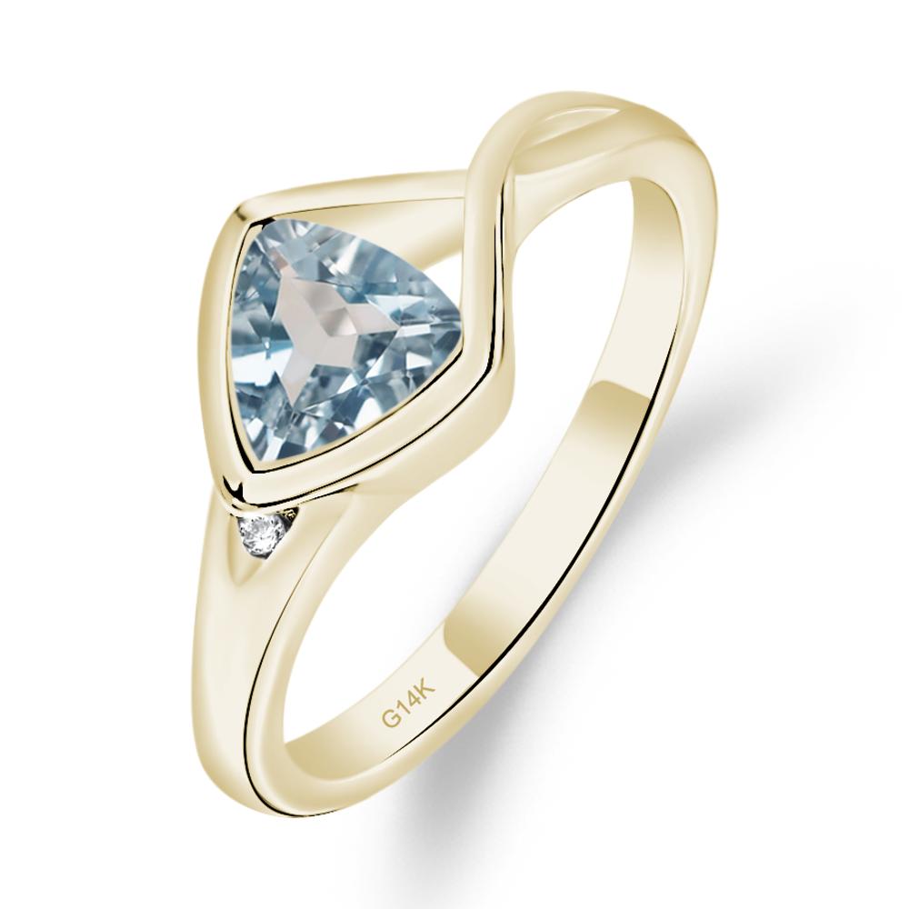 Aquamarine Arrowhead Ring - LUO Jewelry #metal_14k yellow gold