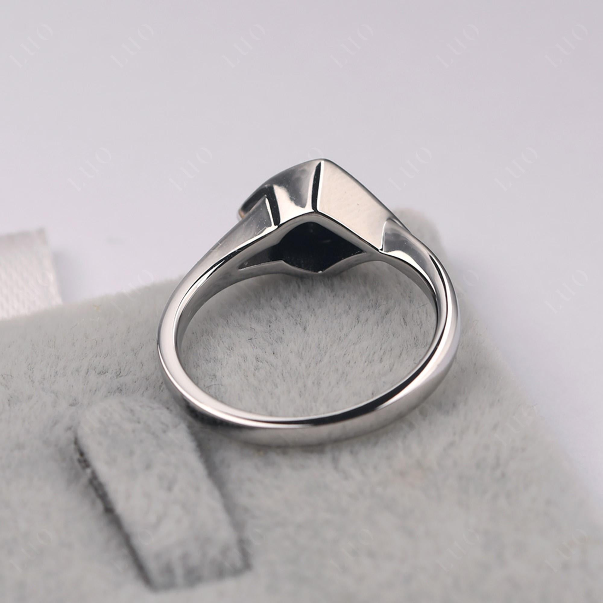 Trillion Cut Simple Black Spinel Ring - LUO Jewelry