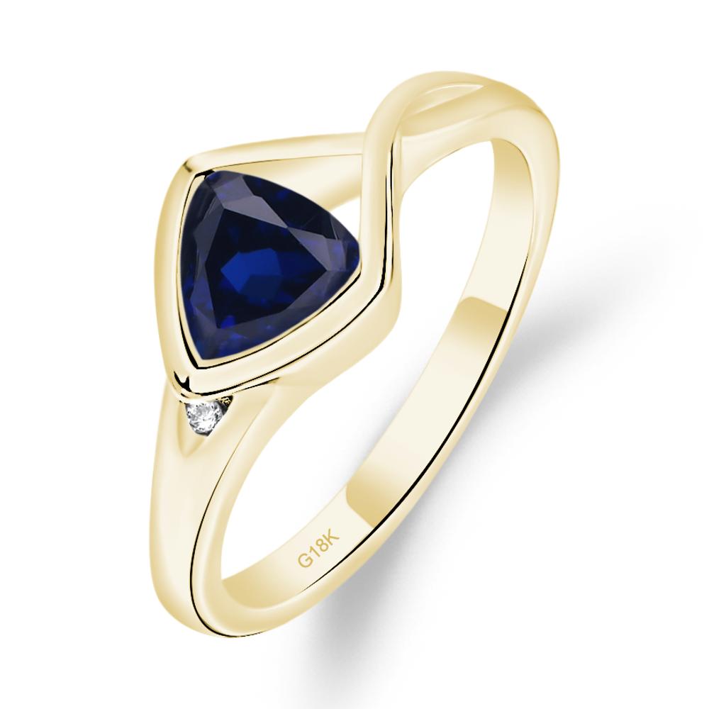 Trillion Cut Simple Sapphire Ring - LUO Jewelry #metal_18k yellow gold