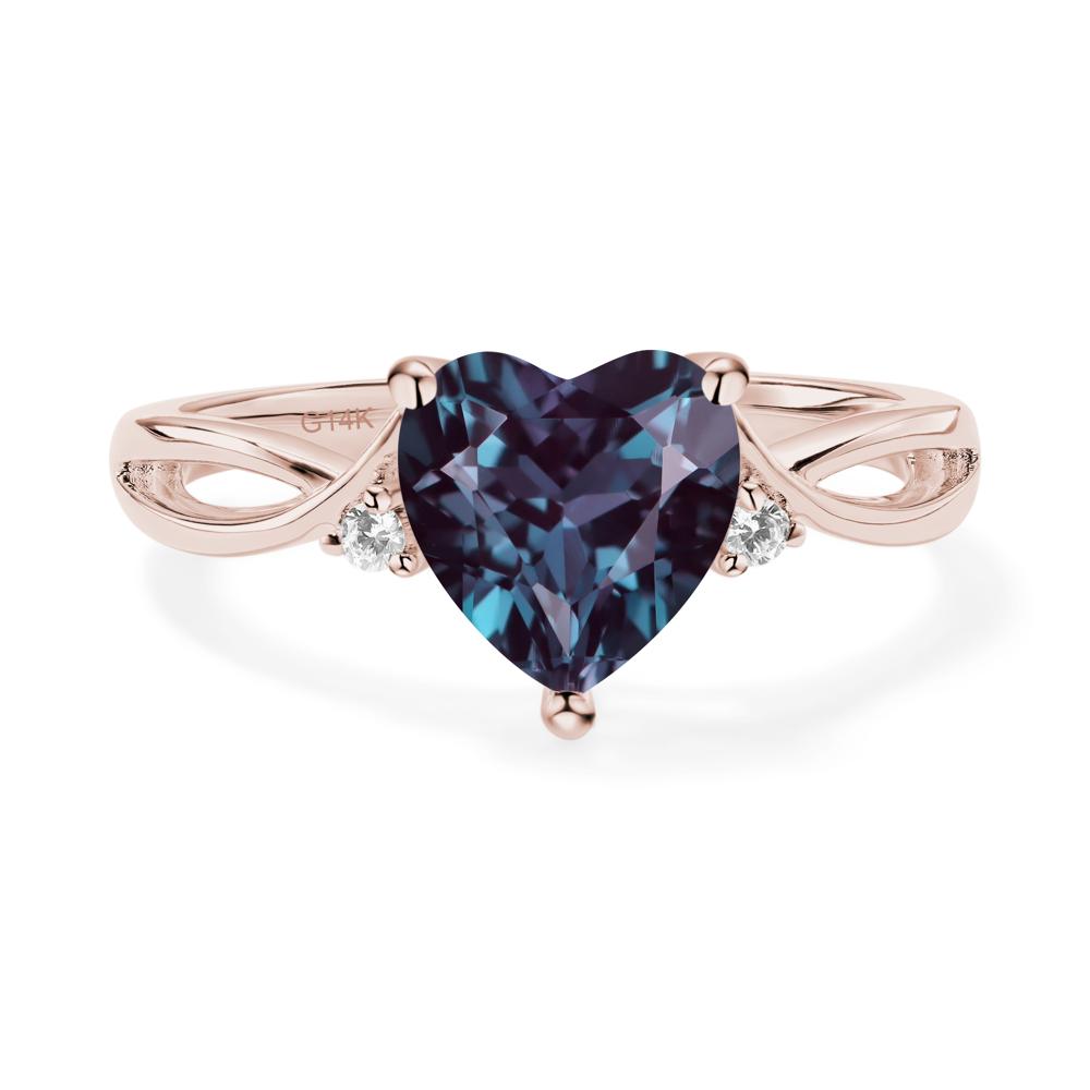 Heart Shaped Alexandrite Ring - LUO Jewelry #metal_14k rose gold