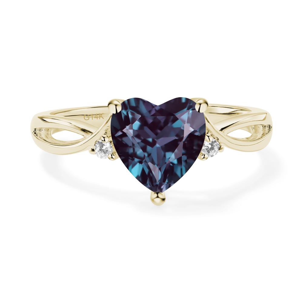 Heart Shaped Alexandrite Ring - LUO Jewelry #metal_14k yellow gold