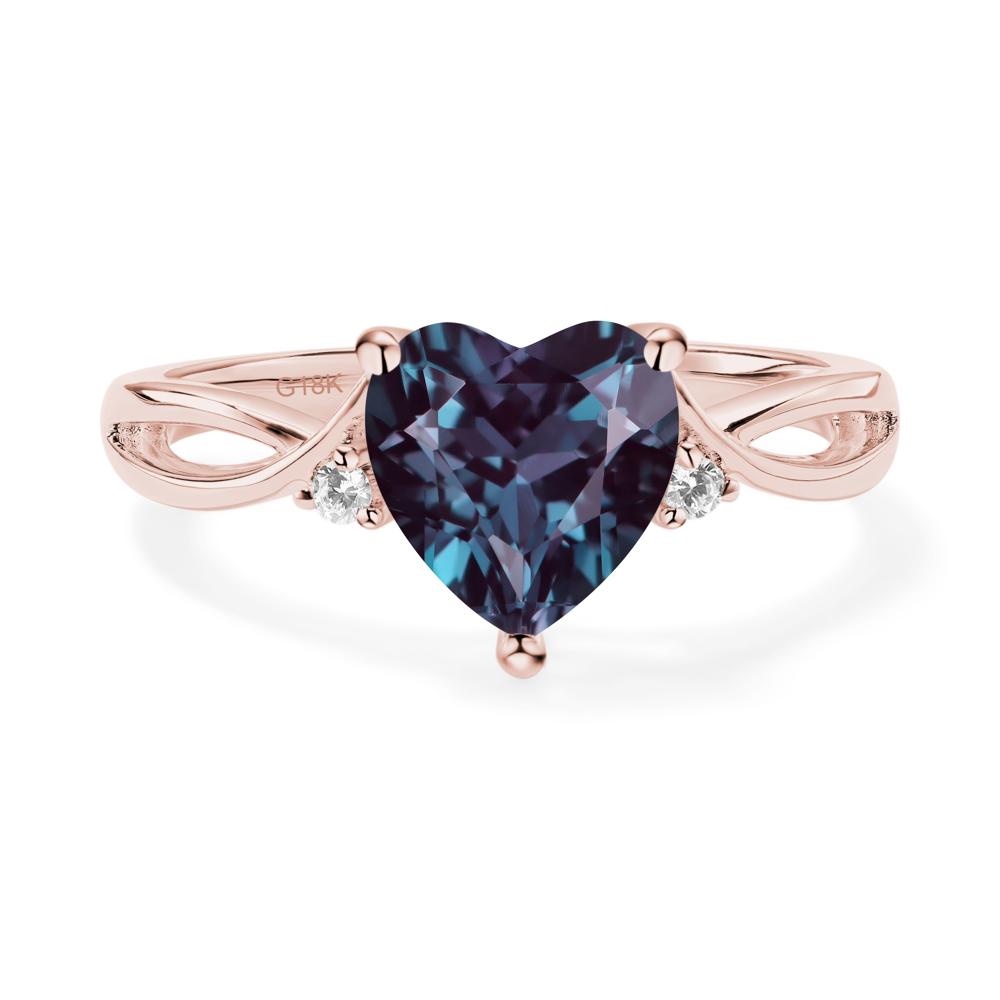 Heart Shaped Alexandrite Ring - LUO Jewelry #metal_18k rose gold