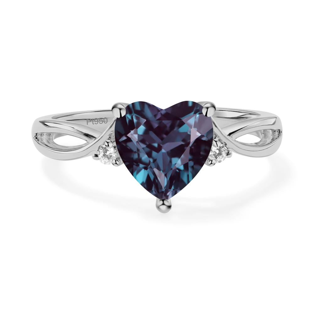Heart Shaped Alexandrite Ring - LUO Jewelry #metal_platinum