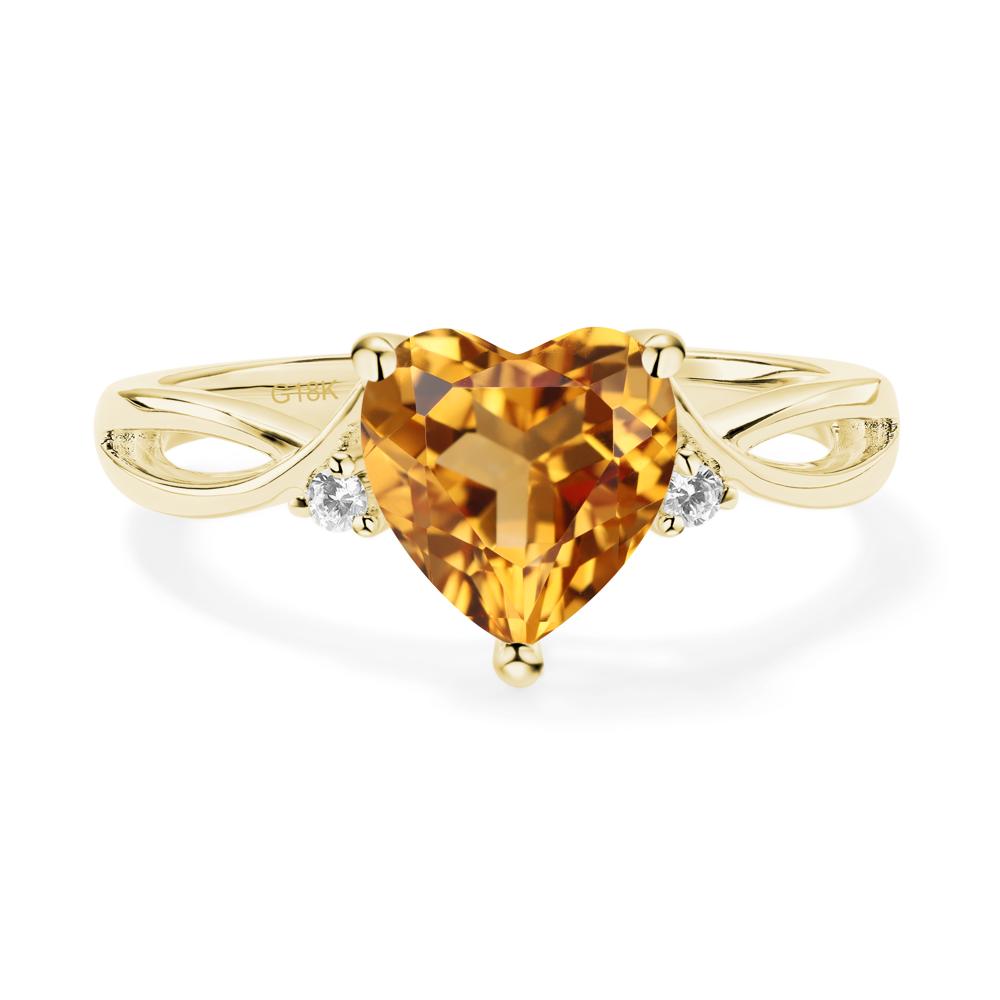 Heart Shaped Citrine Ring - LUO Jewelry #metal_18k yellow gold