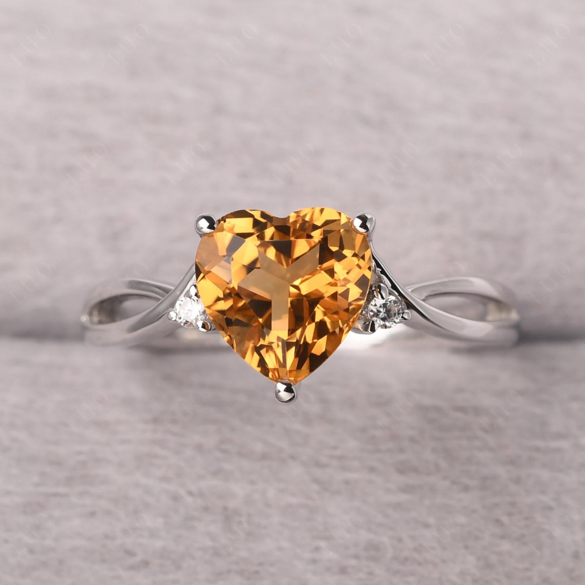 Heart Shaped Citrine Ring - LUO Jewelry
