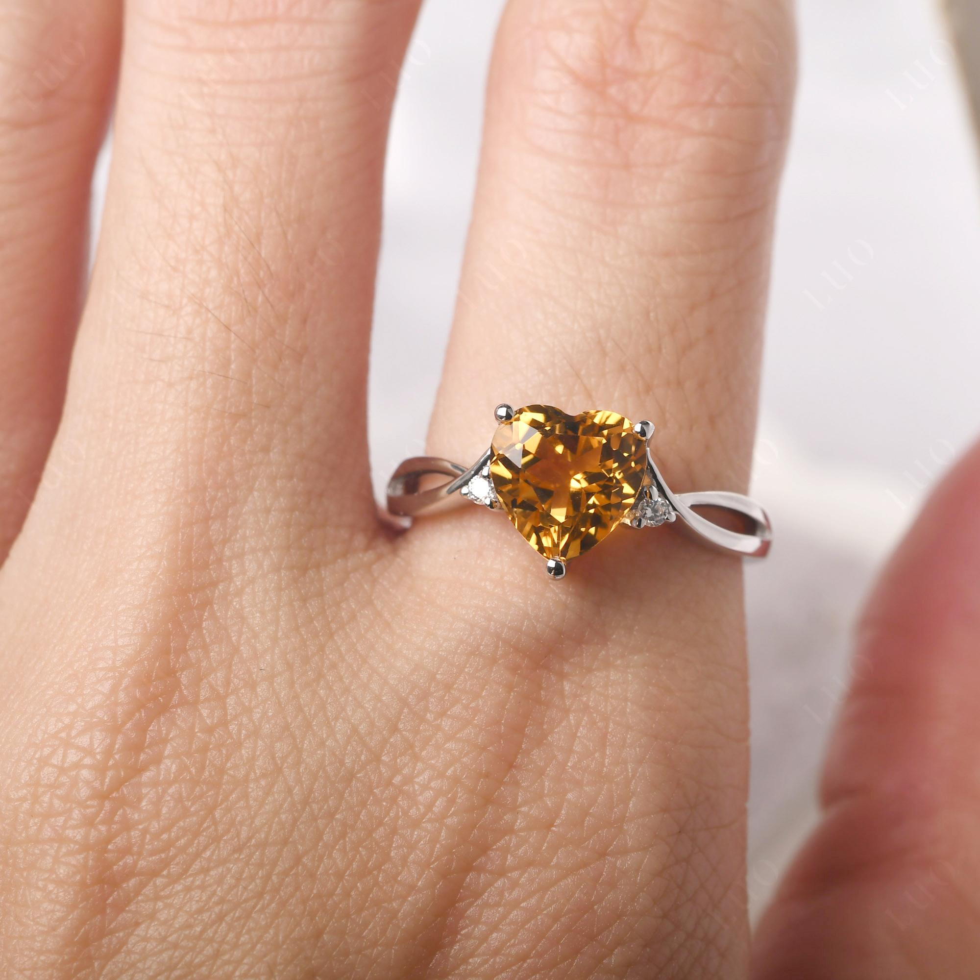 Heart Shaped Citrine Ring - LUO Jewelry