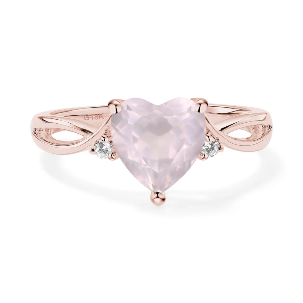 Heart Shaped Rose Quartz Ring - LUO Jewelry #metal_18k rose gold