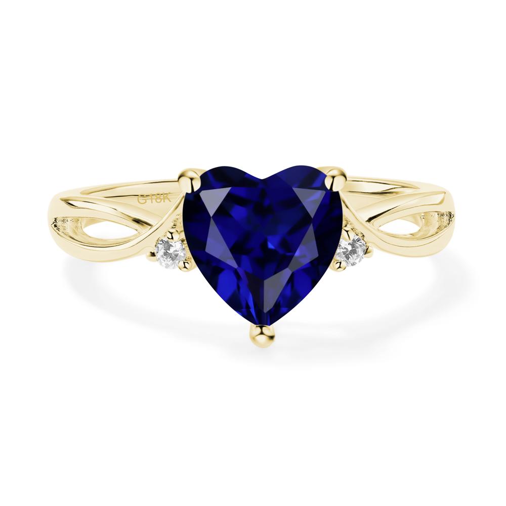 Heart Shaped Sapphire Ring - LUO Jewelry #metal_18k yellow gold