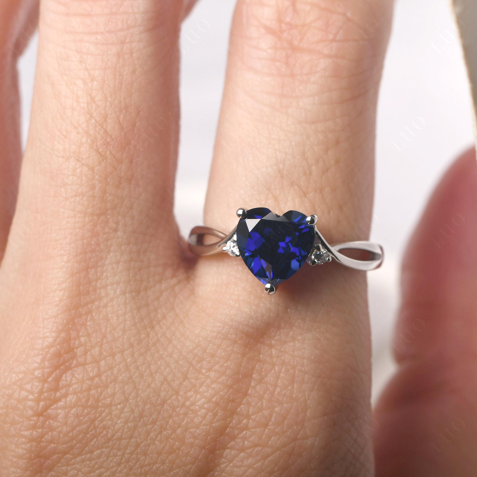 Heart Shaped Sapphire Ring - LUO Jewelry