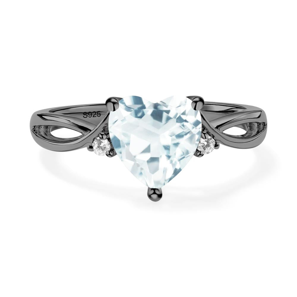 Heart Shaped Aquamarine Ring - LUO Jewelry #metal_xxxxx