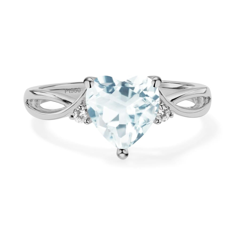 Heart Shaped Aquamarine Ring - LUO Jewelry #metal_xxxxx