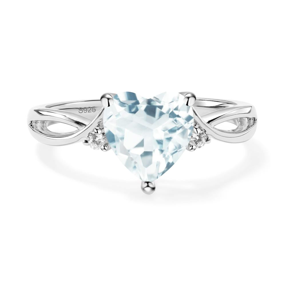 Heart Shaped Aquamarine Ring - LUO Jewelry #metal_xxxxx