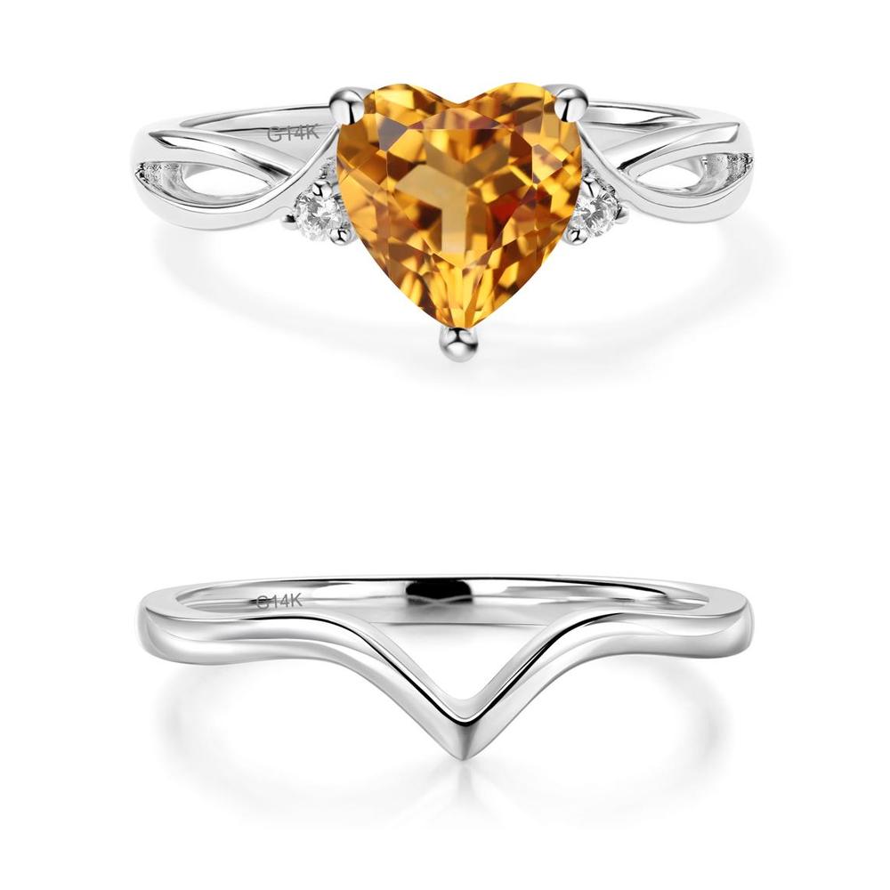 Heart Shaped Citrine Ring - LUO Jewelry #metal_xxxxx