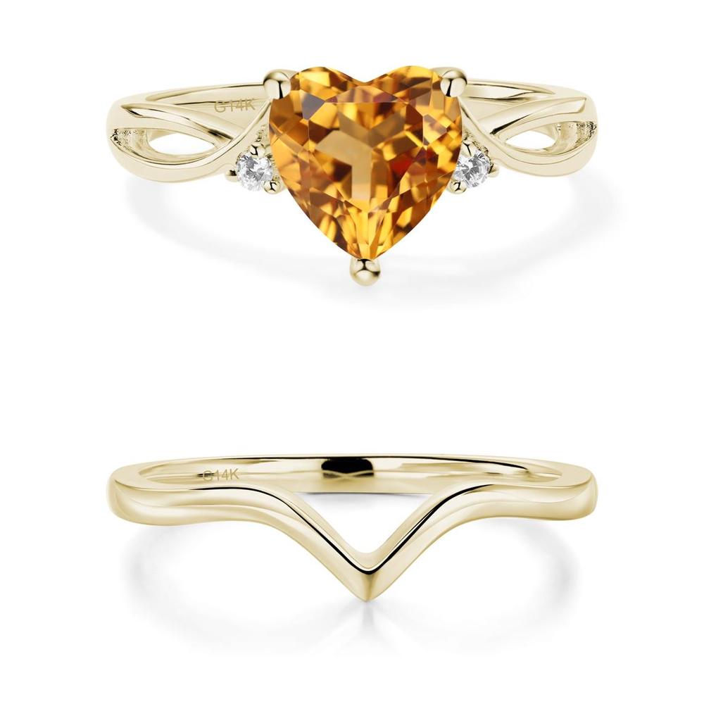 Heart Shaped Citrine Ring - LUO Jewelry #metal_xxxxx