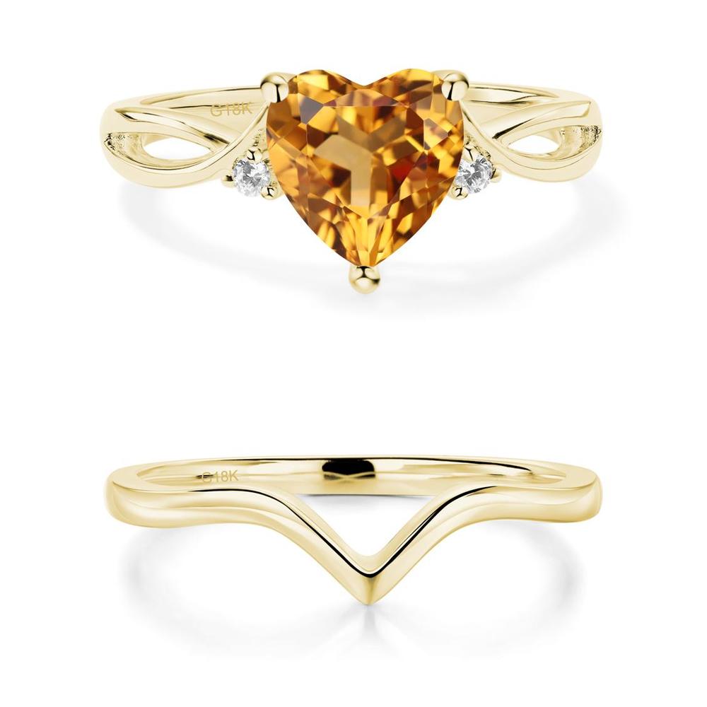 Heart Shaped Citrine Ring - LUO Jewelry #metal_xxxxx