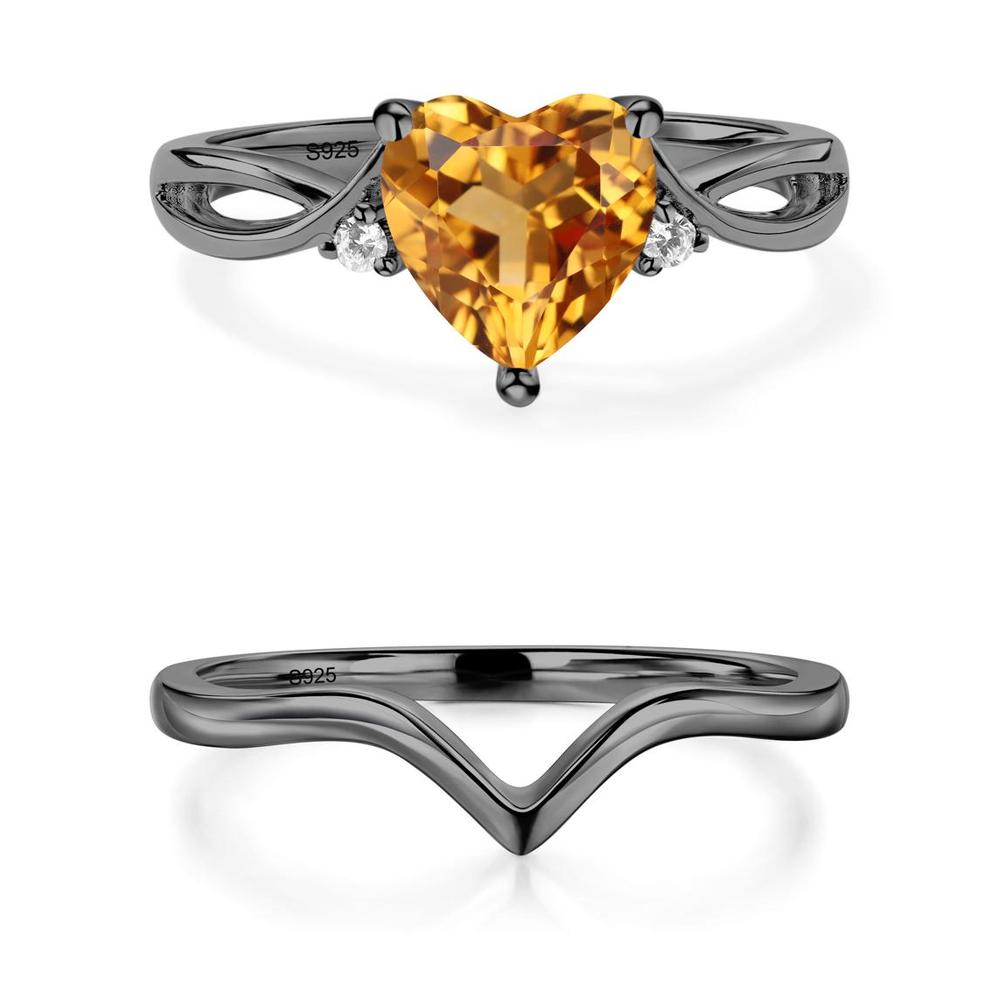 Heart Shaped Citrine Ring - LUO Jewelry #metal_xxxxx