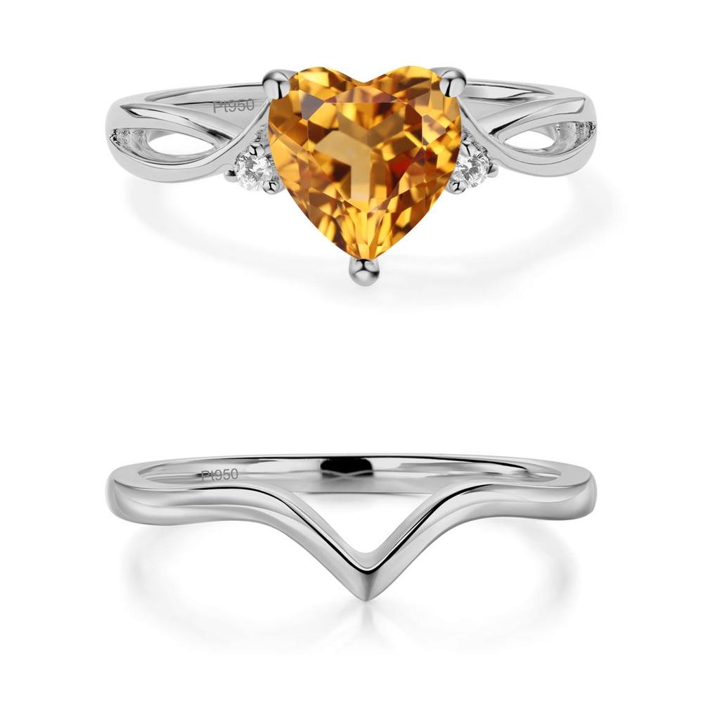 Heart Shaped Citrine Ring - LUO Jewelry #metal_xxxxx