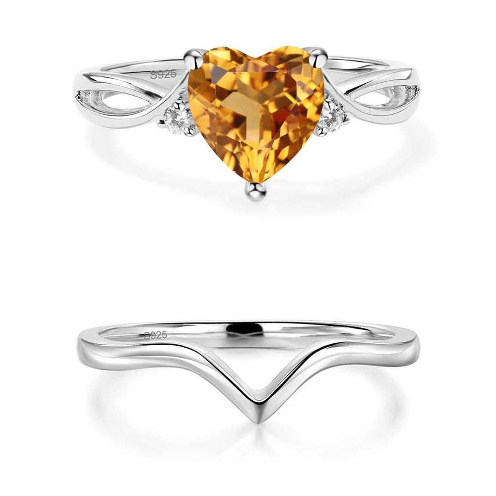 Heart Shaped Citrine Ring - LUO Jewelry #metal_xxxxx