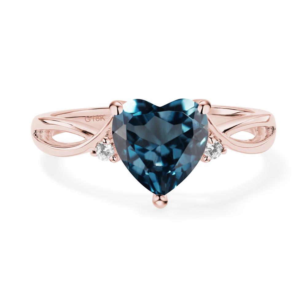 Heart Shaped London Blue Topaz Ring - LUO Jewelry #metal_xxxxx