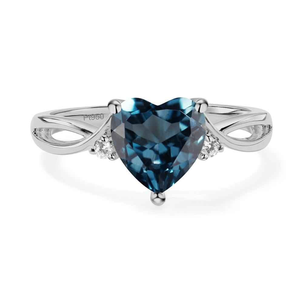 Heart Shaped London Blue Topaz Ring - LUO Jewelry #metal_xxxxx