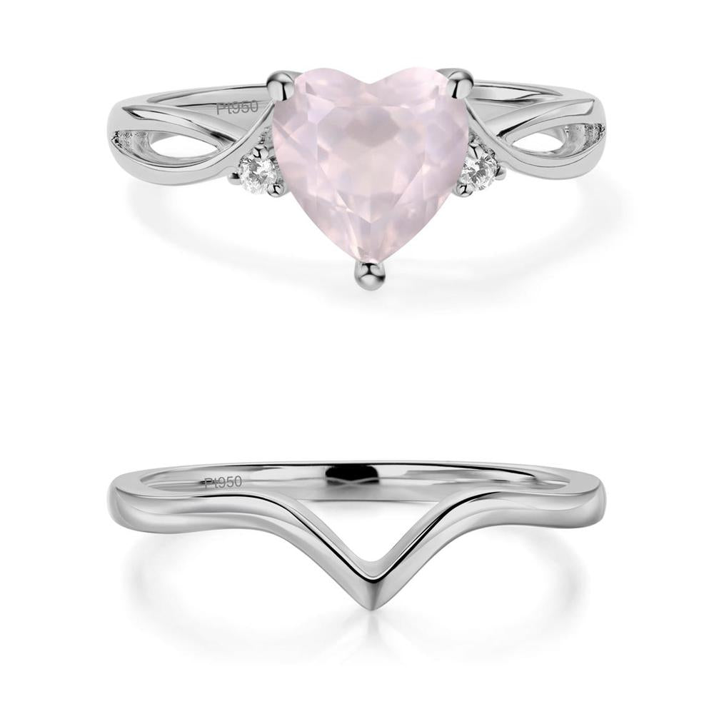 Heart Shaped Rose Quartz Ring - LUO Jewelry #metal_xxxxx