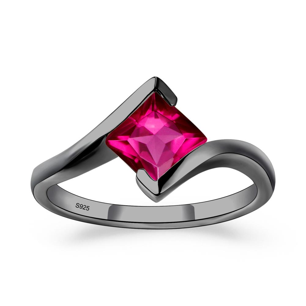 Ruby Tension Engagement Ring - LUO Jewelry #metal_black finish sterling silver