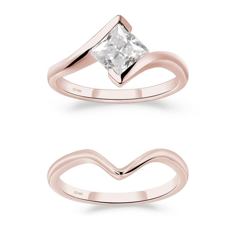 Cubic Zirconia Tension Engagement Ring - LUO Jewelry #metal_xxxxx