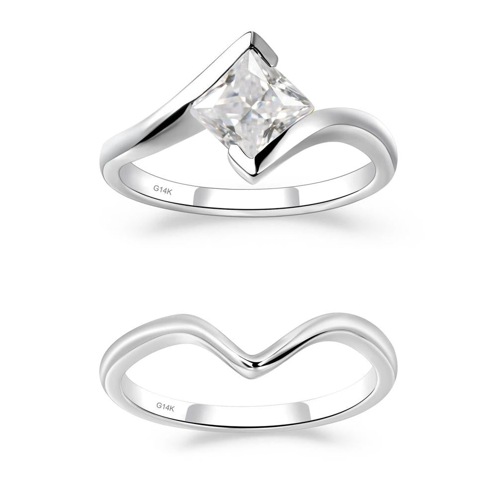 Cubic Zirconia Tension Engagement Ring - LUO Jewelry #metal_xxxxx