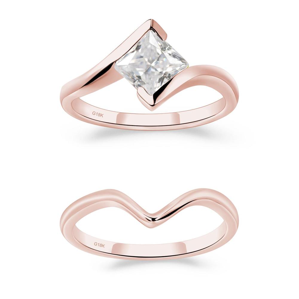 Cubic Zirconia Tension Engagement Ring - LUO Jewelry #metal_xxxxx