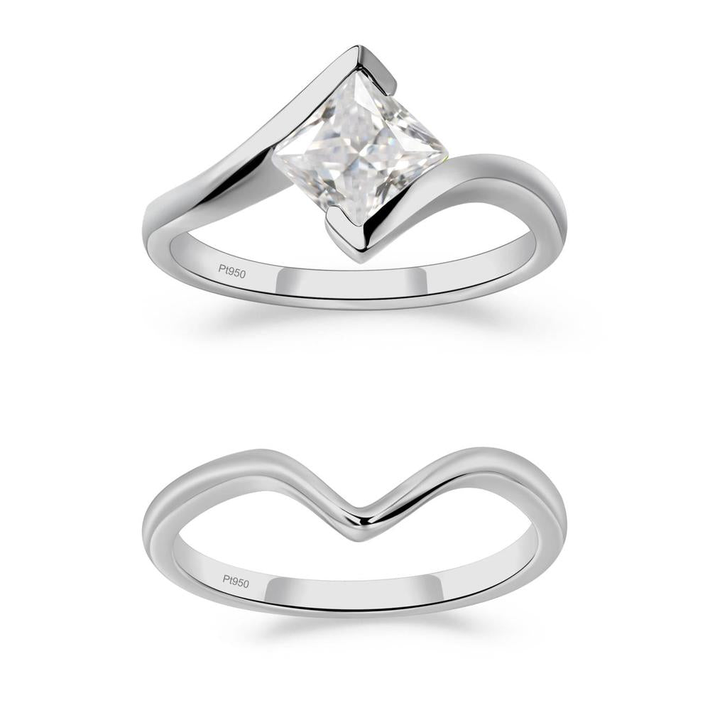 Cubic Zirconia Tension Engagement Ring - LUO Jewelry #metal_xxxxx