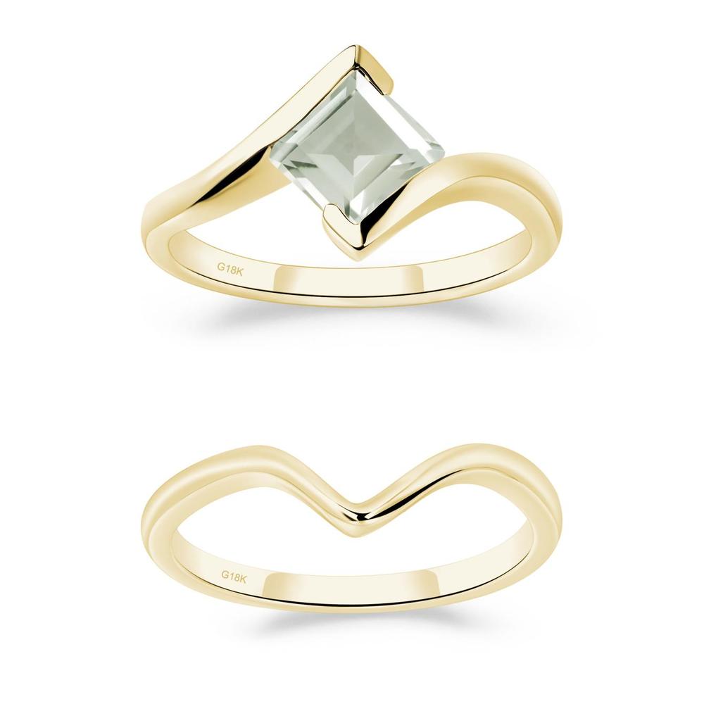 Green Amethyst Tension Engagement Ring - LUO Jewelry #metal_xxxxx