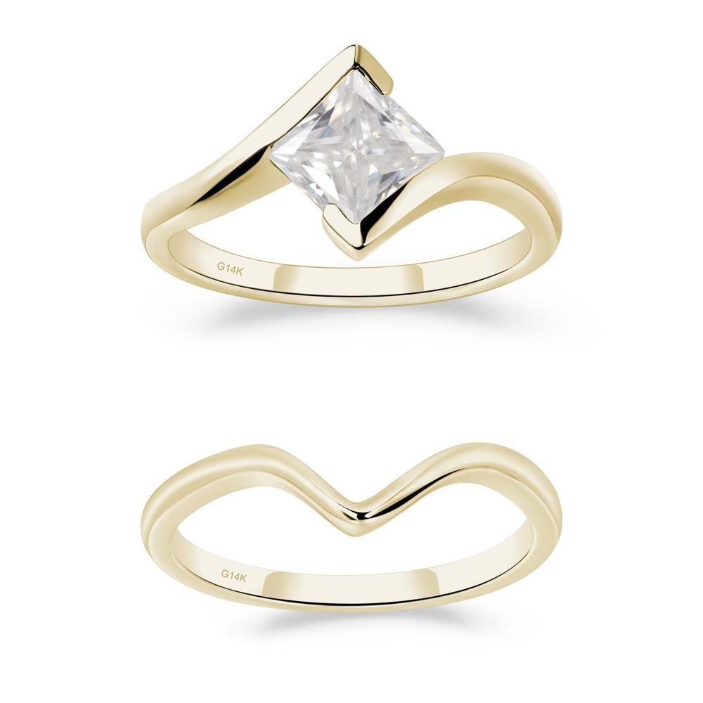 Moissanite Tension Engagement Ring - LUO Jewelry #metal_xxxxx