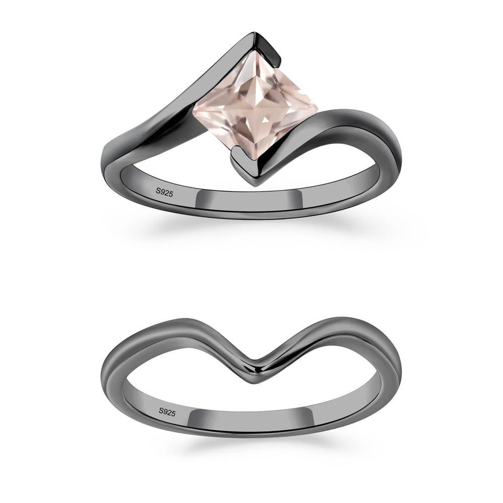 Princess Cut Morganite Bypass Ring - LUO Jewelry #metal_xxxxx