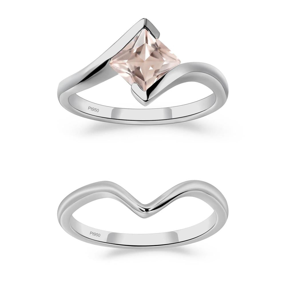 Princess Cut Morganite Bypass Ring - LUO Jewelry #metal_xxxxx