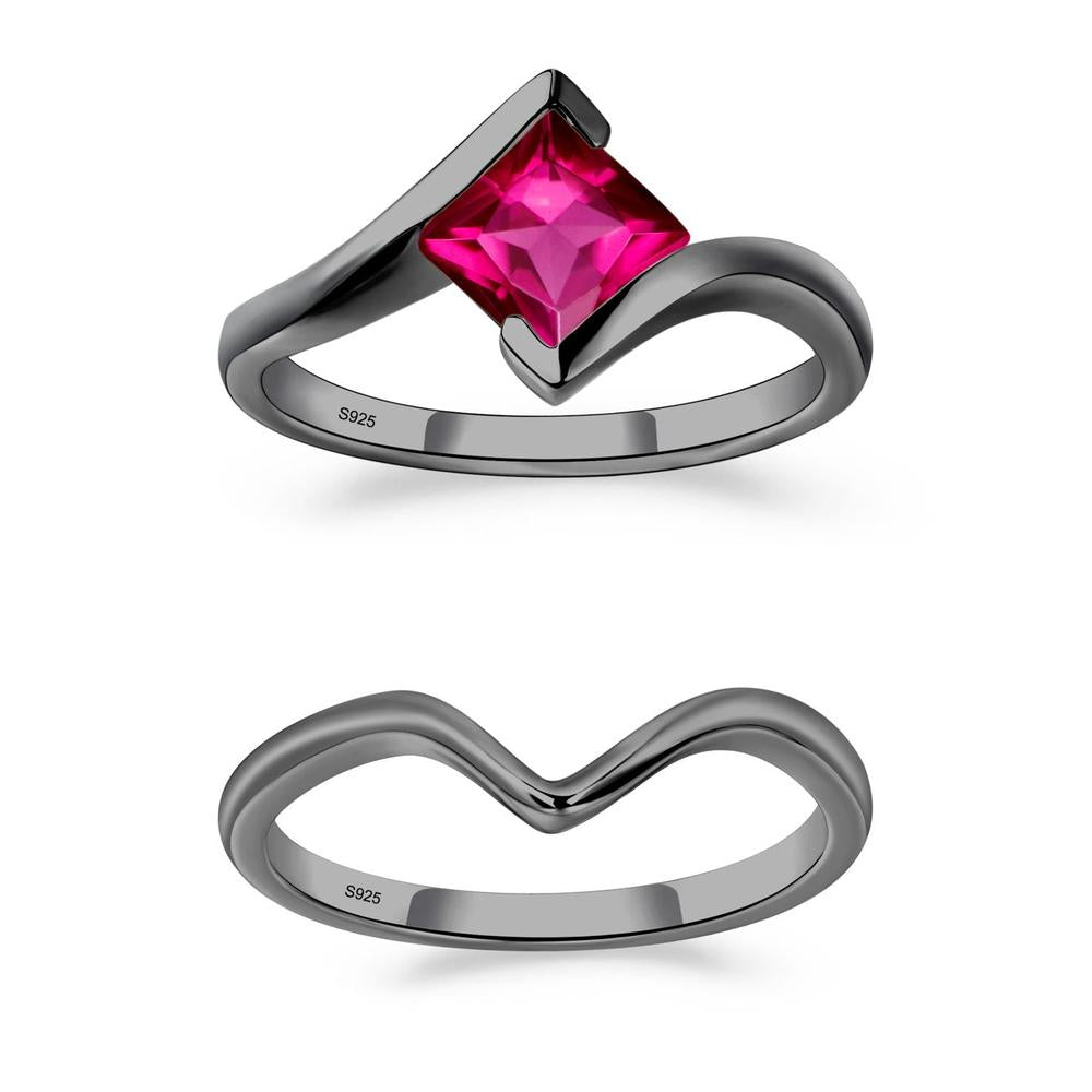 Ruby Tension Engagement Ring - LUO Jewelry #metal_xxxxx