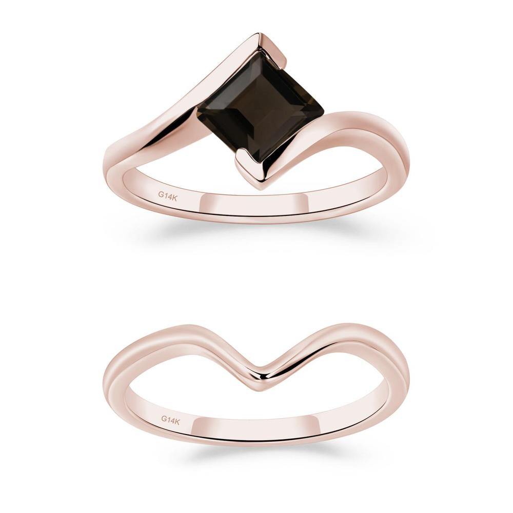 Smoky Quartz Tension Setting Ring - LUO Jewelry #metal_xxxxx