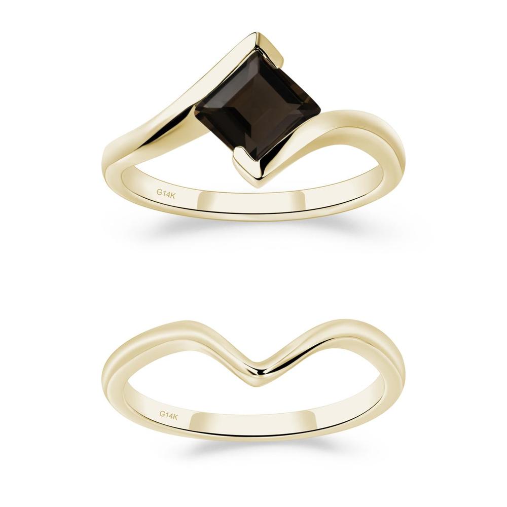 Smoky Quartz Tension Setting Ring - LUO Jewelry #metal_xxxxx