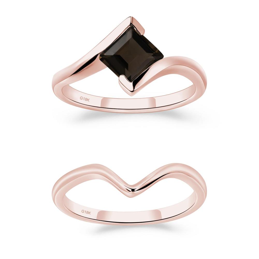 Smoky Quartz Tension Setting Ring - LUO Jewelry #metal_xxxxx