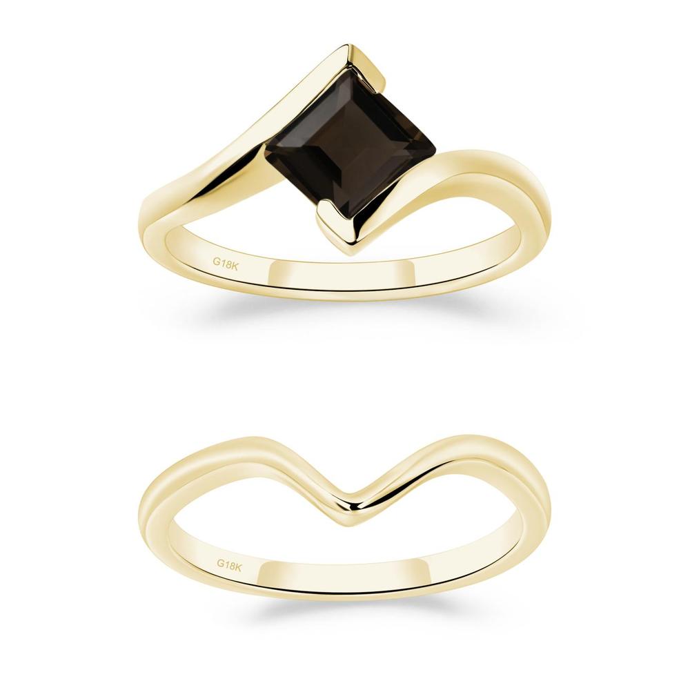 Smoky Quartz Tension Setting Ring - LUO Jewelry #metal_xxxxx