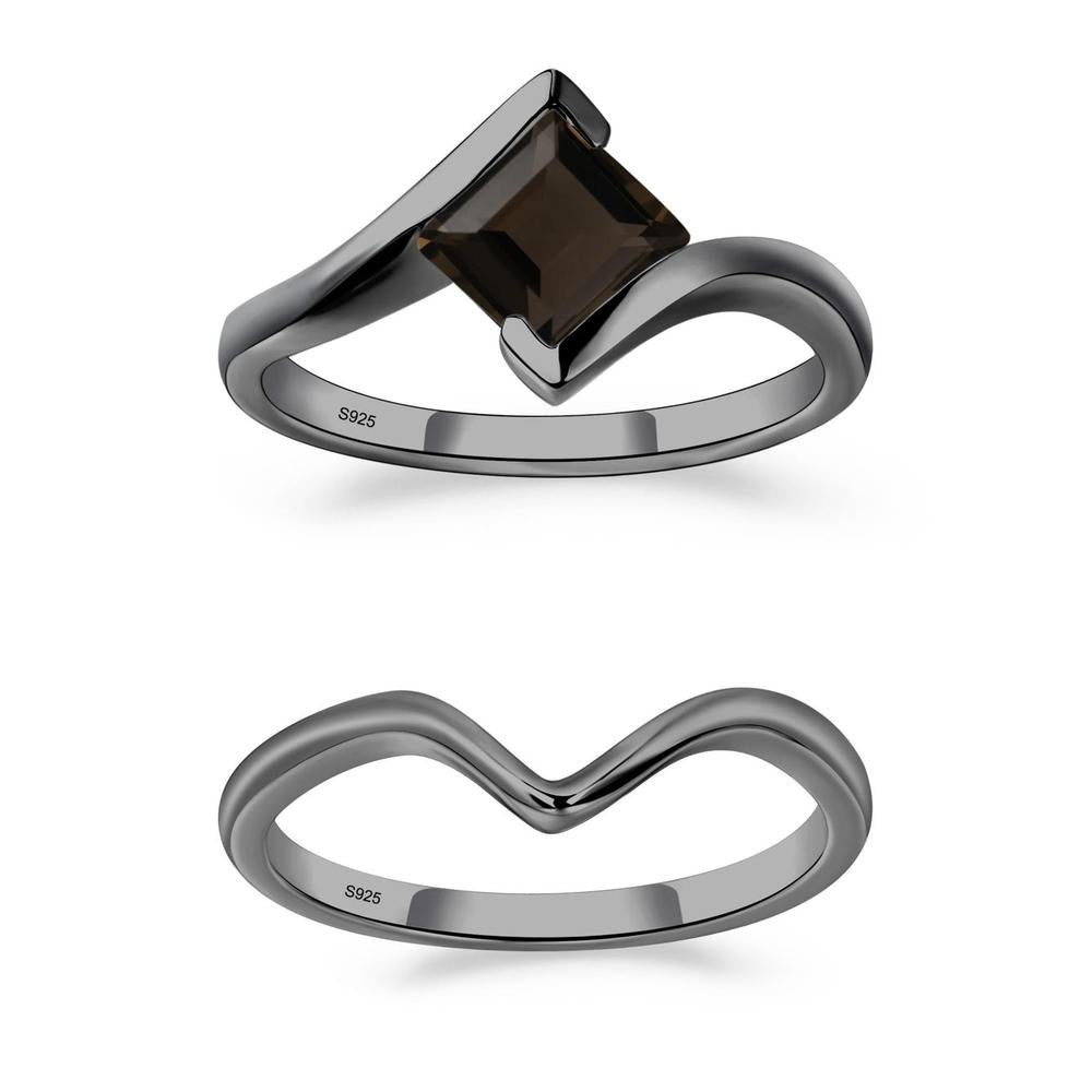 Smoky Quartz Tension Setting Ring - LUO Jewelry #metal_xxxxx