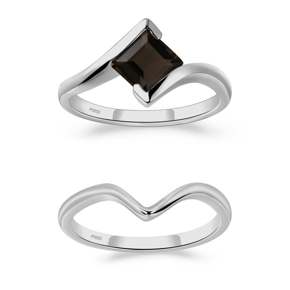 Smoky Quartz Tension Setting Ring - LUO Jewelry #metal_xxxxx