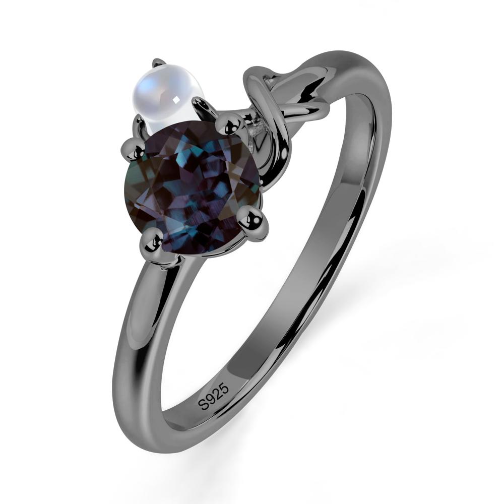 Alexandrite Infinity Symbol Ring - LUO Jewelry #metal_black finish sterling silver