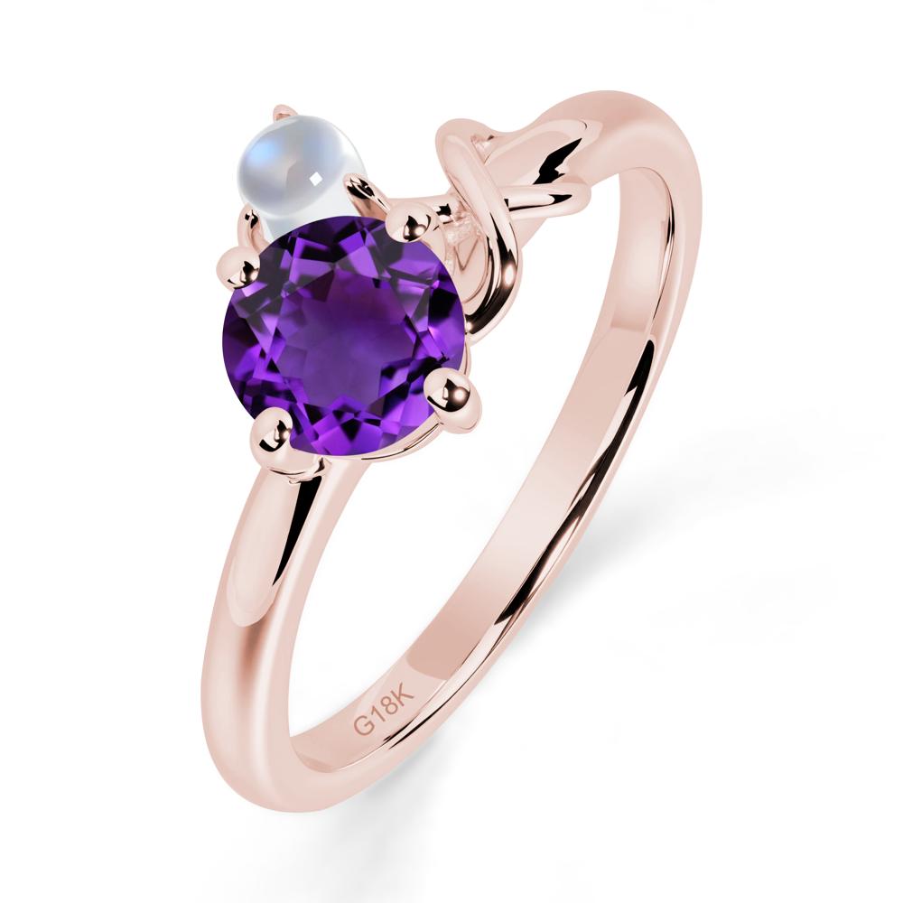 Petite Amethyst Infinity Engagement Ring - LUO Jewelry #metal_18k rose gold