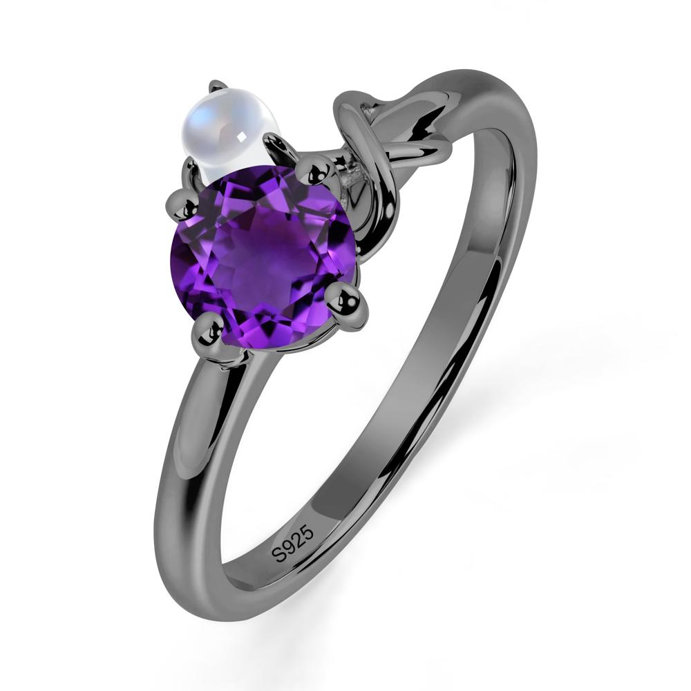 Petite Amethyst Infinity Engagement Ring - LUO Jewelry #metal_black finish sterling silver