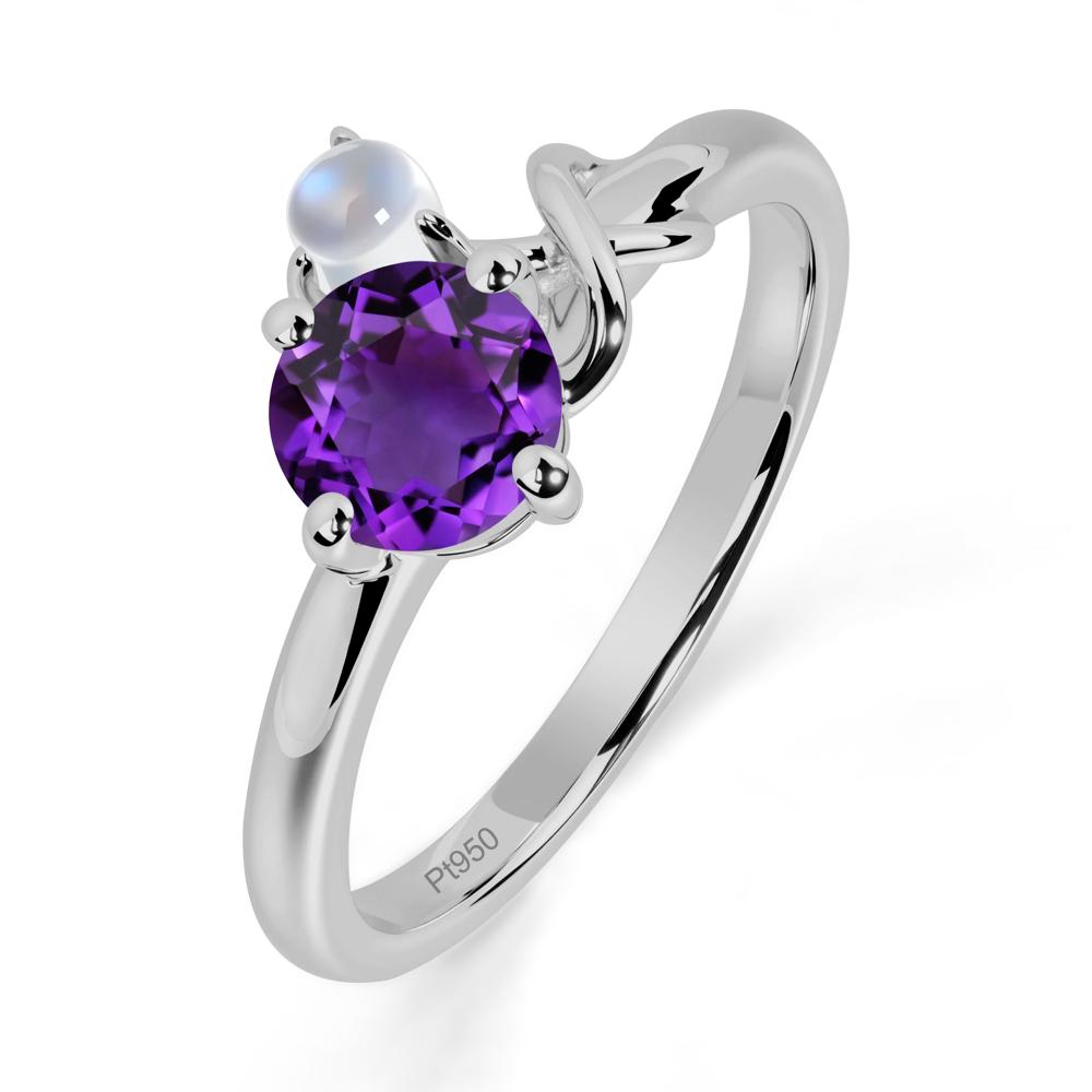 Petite Amethyst Infinity Engagement Ring - LUO Jewelry #metal_platinum